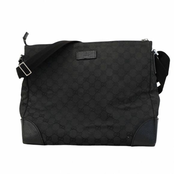 Gucci Shoulder Bag GG Canvas 110054 Black Canvas with Silver Hardware  Women's - Picture 1 of 16